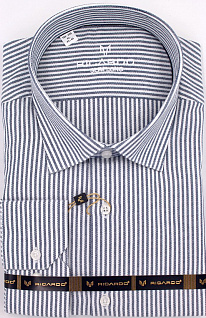 Магазин одежды для высоких людей – Рубашки с длинным рукавом - сорочка ricardo slim long полоска, серый