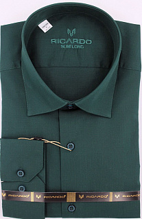 Магазин одежды для высоких людей – Сорочка RICARDO Slim Long однотонная, малахитовый